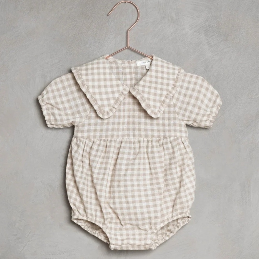 Noralee Camille Romper Dove Check Size 2